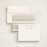 "Rainbow hearts" - Personalized Stationery Cards in Rainbow by Stacey Meacham - Assembled