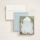 "Winnie the Pooh in the Wood" - Personalized Stationery Cards in Sky Blue by Becky Nimoy - Assembled