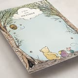 "Winnie the Pooh in the Wood" - Personalized Stationery Cards in Sky Blue by Becky Nimoy - Detail