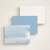 "Coastal" - Personalized Stationery Cards in Sky by letterfix - Back of Card Options