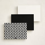"Vintage Pennant" - Personalized Stationery Cards in Licorice by Oscar and Emma - Karly Depew - Back of Card Options