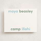 "Camp Colors" - Personalized Stationery Cards in Lake by Megan Davis - Front