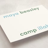 "Camp Colors" - Personalized Stationery Cards in Lake by Megan Davis - Detail