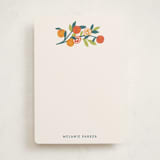 "Orange Sprigs" - Personalized Stationery Cards in Tangerine by Rebecca Smith - Front