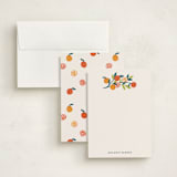 "Orange Sprigs" - Personalized Stationery Cards in Tangerine by Rebecca Smith - Assembled