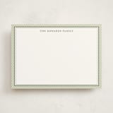 "Sorbet Stripes" - Personalized Stationery Cards in Pistachio by Carolyn MacLaren - Front