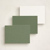 "Sorbet Stripes" - Personalized Stationery Cards in Pistachio by Carolyn MacLaren - Back of Card Options