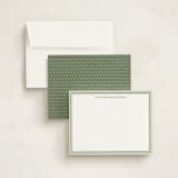 "Sorbet Stripes" - Personalized Stationery Cards in Pistachio by Carolyn MacLaren - Assembled