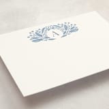 "leafy letter" - Personalized Stationery Cards in Sky by Jen Owens - Detail