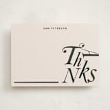 "Thanks" - Personalized Stationery Cards in Coal by Sumak Studio - Front