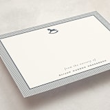 "Classic Horse" - Personalized Stationery Cards in Navy by Emily Betts - Detail