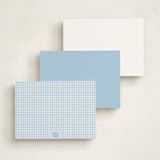 "Lil' Lamb" - Personalized Stationery Cards in Pale Blue by mo kelley - Back of Card Options