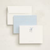"Lil' Lamb" - Personalized Stationery Cards in Pale Blue by mo kelley - Assembled
