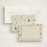 "Ski Time" - Personalized Stationery Cards in Sage by Jen Ramsey - Assembled