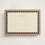 "gingham layers" - Personalized Stationery Cards in Cranberry by Ellen Schlegelmilch - Front