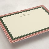 "gingham layers" - Personalized Stationery Cards in Cranberry by Ellen Schlegelmilch - Detail