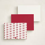 "Stamped with a Bow" - Personalized Stationery Cards in Candy Cane by Mere Paper - Back of Card Options