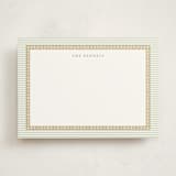 "Woven Pine" - Personalized Stationery Cards in Pine by Bayberry Kate - Front