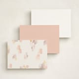 "softly brushed" - Personalized Stationery Cards in Peach by Monika Torun - Back of Card Options