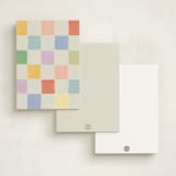 "Checkered flowers" - Personalized Stationery Cards in Marshmallow by Hanna Symonovych - Back of Card Options