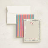 "Embroidery" - Personalized Stationery Cards in Berry by Heather Schertzer - Assembled