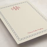"Embroidery" - Personalized Stationery Cards in Berry by Heather Schertzer - Detail