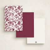 "Toile" - Personalized Stationery Cards in Mulberry by Jenna Holcomb - Back of Card Options