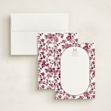 "Toile" - Personalized Stationery Cards in Mulberry by Jenna Holcomb - Assembled
