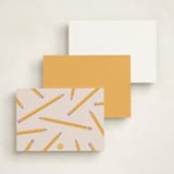 "Classroom Notes" - Personalized Stationery Cards in Sunflower by Poised Avenue - Back of Card Options