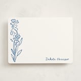 "Wildflower Note" - Personalized Stationery Cards in Cornflower by Jenna Holcomb - Front