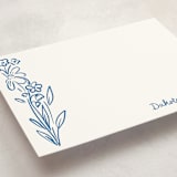"Wildflower Note" - Personalized Stationery Cards in Cornflower by Jenna Holcomb - Detail