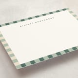 "Refined Stripe" - Personalized Stationery Cards in Pistachio by Olivia Raufman - Detail