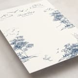 "Lake Side Toile" - Personalized Stationery Cards in Lake by Lucrecia Caporale - Detail