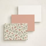 "Elegant Floral Stationery" - Personalized Stationery Cards in Coral by RachelYaej - Back of Card Options