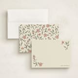 "Elegant Floral Stationery" - Personalized Stationery Cards in Coral by RachelYaej - Assembled