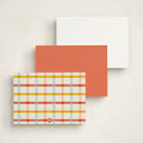 "Edge" - Personalized Stationery Cards in Coral by Ellen Schlegelmilch - Back of Card Options