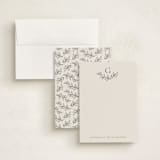 "Lined Laurels" - Personalized Stationery Cards in Midnight by Jessica Williams - Assembled