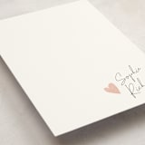 "Signed Heart" - Personalized Stationery Cards in Blush by Adelyn T. - Detail