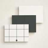 "Resume" - Personalized Stationery Cards in Charcoal by Megan Davis - Back of Card Options