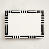"Block Stripes" - Personalized Stationery Cards in Coal by Robert and Stella - Front