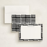 "Block Stripes" - Personalized Stationery Cards in Coal by Robert and Stella - Assembled
