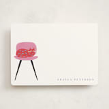"House Cat" - Personalized Stationery Cards in Raspberry by Griffinbell Paper Co. - Front