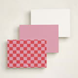 "House Cat" - Personalized Stationery Cards in Raspberry by Griffinbell Paper Co. - Back of Card Options