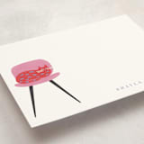 "House Cat" - Personalized Stationery Cards in Raspberry by Griffinbell Paper Co. - Detail