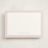 "Checks" - Personalized Stationery Cards in Lilac by Megan Cash - Front
