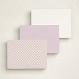 "Checks" - Personalized Stationery Cards in Lilac by Megan Cash - Back of Card Options