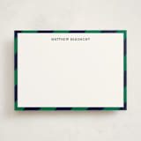 "Wide Stripe Nautical" - Personalized Stationery Cards in Emerald Green by Seth Caskey - Front