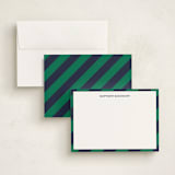 "Wide Stripe Nautical" - Personalized Stationery Cards in Emerald Green by Seth Caskey - Assembled