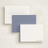 "Herringbone" - Personalized Stationery Cards in Navy by Seth Caskey - Assembled