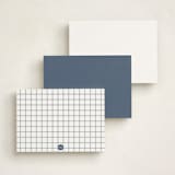 "Ascot" - Personalized Stationery Cards in Cadet Blue by Megan Davis - Back of Card Options